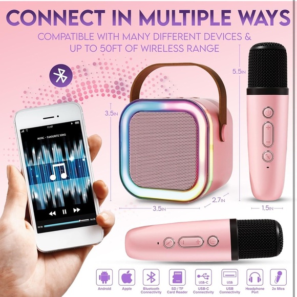 BNIB Karaoke Machine for Kids Adults - Picture 2 of 6